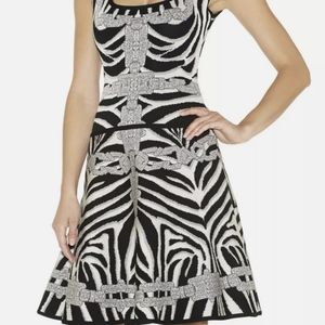 Herve Leger Miranda Dress Black, Grey, Ivory